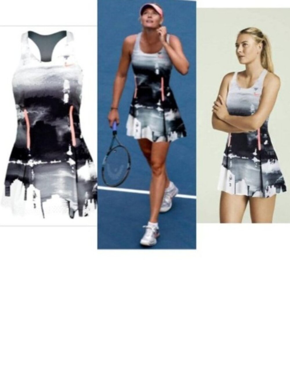 NWT Nike RARE Maria Sharapova tennis dress w/ bra w/ ZIPPER skirt S Small
